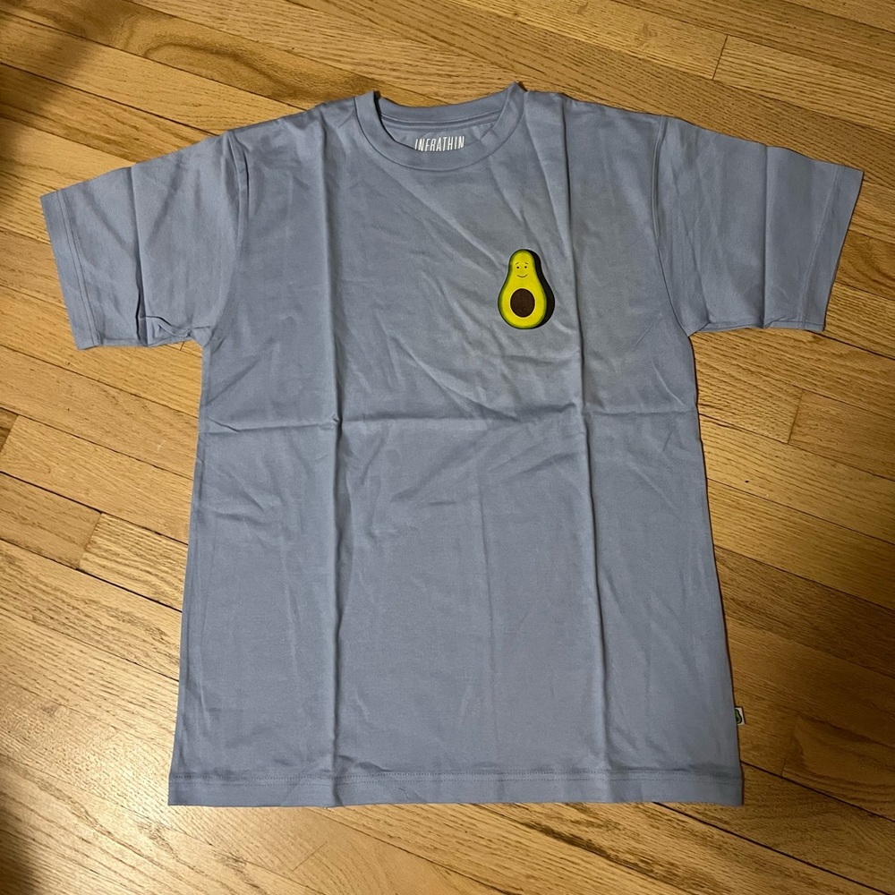 Infrathin Alex Israel Avocado Blue Short Sleeve Shirt Tee Sz Med